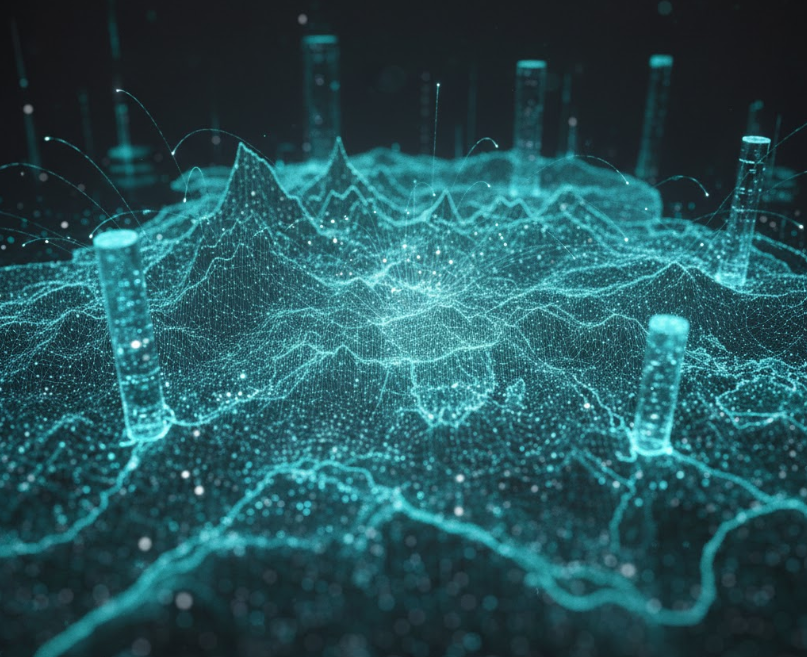 Geospatial terrain mesh of Swiss Alps